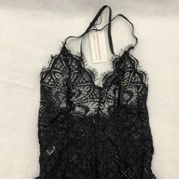 Salt and Lace Intimates Love Me In Black Lace Bodysuit Small - Picture 10 of 13